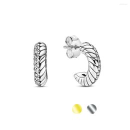 Hoop oorbellen Mybeboa Fijne pave slangenketenpatroon 925 Solid zilver voor vrouwen Fashion origineel oorbel sieraden geschenk