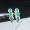 Boucles d'oreilles cerceaux Natural Real Ruby ou Emerald Earding 925 Silver Silver Bijoux 0,35CT 6PCS Gemstone # S8092413