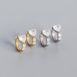 Hoop oorbellen NBSAMENG 925 Sterling Silver Zirkon Ins Heart Ring Light Luxe Accessoires Geschenk voor vrouwen Wedding Charm Sieraden Drop