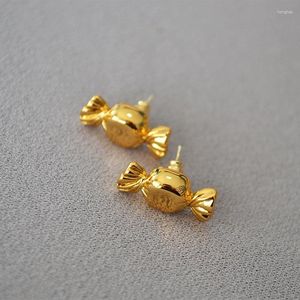 Pendientes de aro Diseño de nicho Chapado en latón Diversión para niños Dulce Caramelo Elegante Personalizado Simple Aguja de plata 925