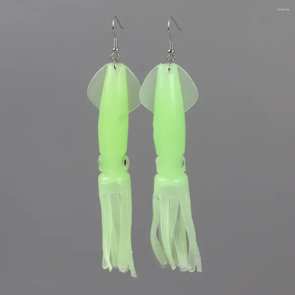 Pendientes de aro noctilucencia/tubo de Color calamar señuelo suave equipo de pesca joyería personalizada biónica para mujeres regalos para amantes