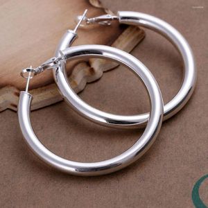 Hoop oorbellen Numbowan 925 Gestempelde zilveren mode Vrij aardige dames feest 5 cm ronde oorbel sieraden grote cirkel dame bruiloft