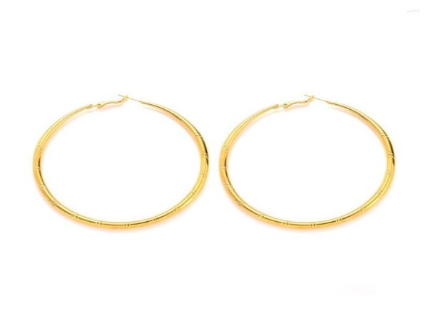 Boucles d'oreilles cerceaux Paire de grands cercles créoles plaqués en or cadeau Créole Chic Gift UK1560453