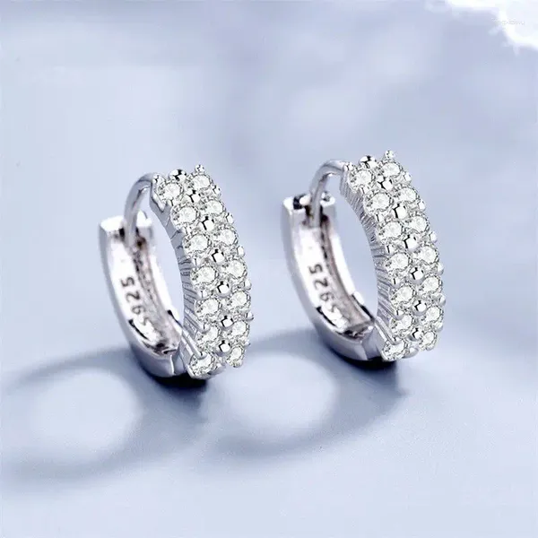 Boucles d'oreilles cerceaux bijoux bijoux en double conception femme 925 Cadeau d'épingle en argent pour elle doit avoir des dames