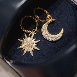 Boucles d'oreilles créoles perle strass lune étoile incompatibilité pour les femmes créateur de luxe élégant bijoux délicats cadeau de noël mariage