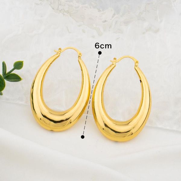 Pendientes de aro Punk moda pendientes 60mm 40mm diámetro Color oro Bohemia Vintage grande para mujer declaración señora regalo