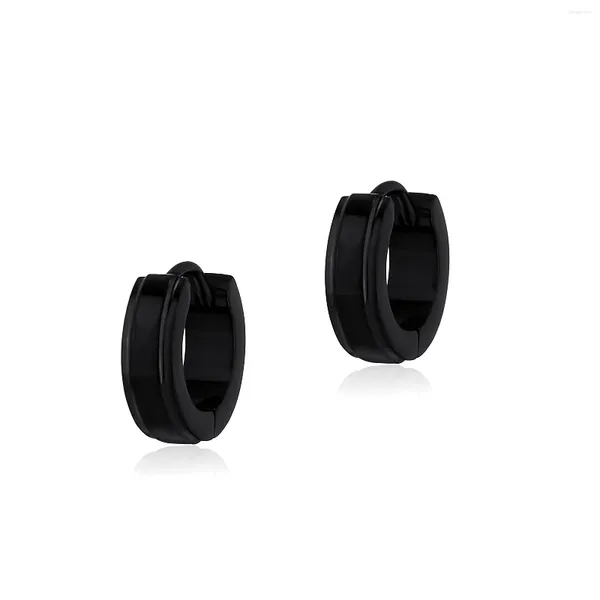 Boucles d'oreilles créoles RACHELZ minimaliste en acier inoxydable, cercle de couleur noire pour hommes et femmes, tendance Hip Hop, clou d'oreille géométrique, bijoux cadeau