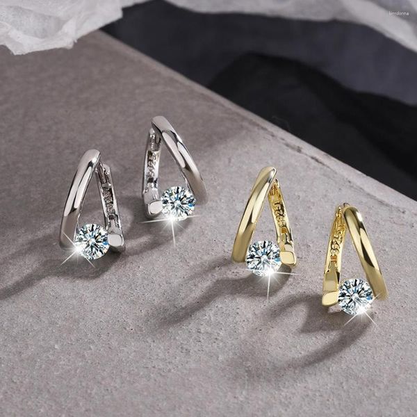 Pendientes de aro Real 1 quilate redondo Moissanite diamante mujeres 925 plata esterlina brillante boda fiesta joyería fina