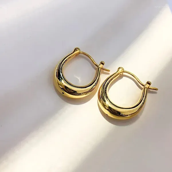 Pendientes de aro de oro auténtico de 18K para mujer, aretes puros AU750, Vintage de lujo, regalo de joyería fina