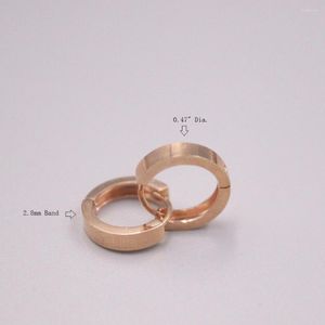 Boucles d'oreilles créoles en or Rose véritable 18 carats, bande vitreuse carrée de 2.8mm, timbre Au750 pour femme, petit diamètre 12mm