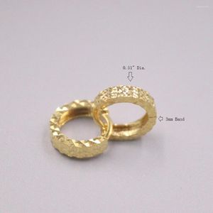 Hoop oorbellen Real 18K geel goud 3 mm diamant-gesneden bandstempel AU750 voor vrouw kleine diameter 13 mm