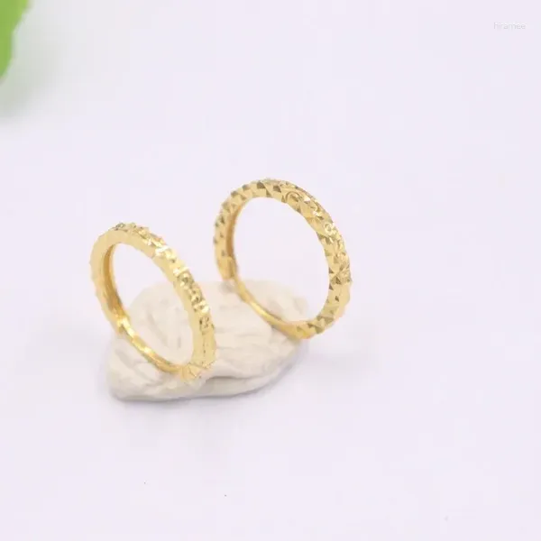 Pendientes de aro de oro amarillo real de 18 quilates para mujer, regalo de estrella completa de 13 mm de diámetro