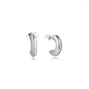 Boucles d'oreilles créoles en argent Sterling 925 véritable, motif de chaîne serpent pavé pour femmes, Bijoux fins, Pendientes, vente en gros