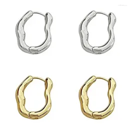 Boucles d'oreilles créoles rétro irrégulières, anneaux d'oreille en forme géométrique, accessoire tendance, designs simples, ornement pour la mode