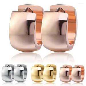 Hoepel oorbellen Rose Gold kleur roestvrij staal voor vrouwen kleine eenvoudige ronde cirkel knuffels oorringen accessoires