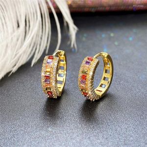 Boucles d'oreilles créoles cercle rond pour femmes luxe 14K plaqué or boucle d'oreille 2023 tendance élégant bijoux de mariage Couple cadeau Aretes Mujer