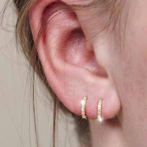 Hoop oorbellen rond strass voor vrouwen meisjes oorclip dun