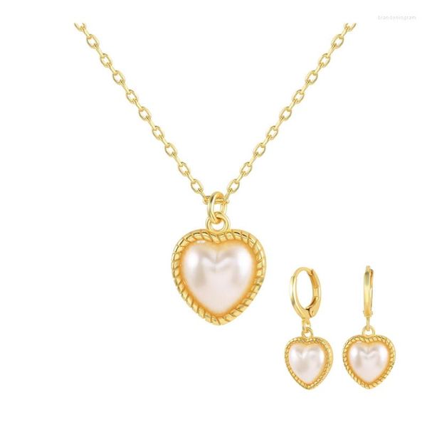 ROXI – ensemble de bijoux en forme de cœur et de perles pour femmes, 3 pièces, boucles d'oreilles élégantes, tendance, pour Banquet de mariage, 2022