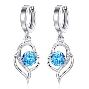 Hoop oorbellen S925 SILVERE EARRING Elegantie Double harten voor vrouwen bruiloft Gift Lady Girl Fashion Jewelry