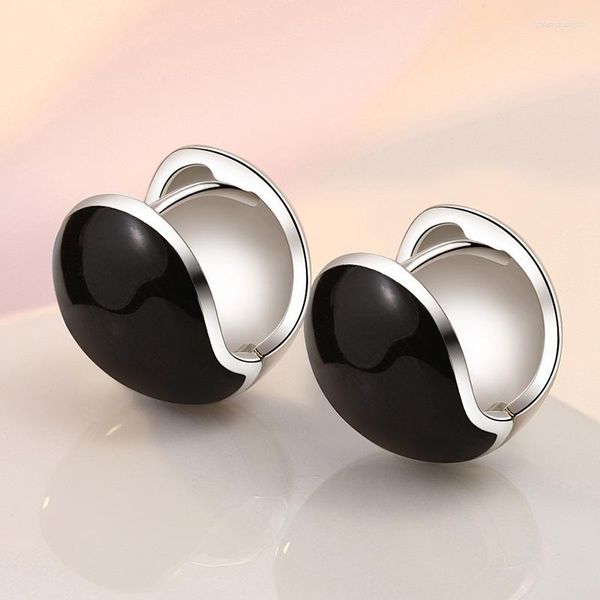 Pendientes de aro de plata de ley S925, minibola de 15MM para mujer, joyería de cumpleaños y aniversario