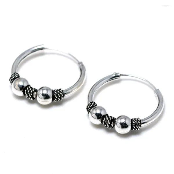 Boucles d'oreilles cerceaux S925 argent sterling 19 mm pour les femmes ouvrant une boucle d'oreille punk rétro