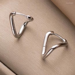 Boucles d'oreilles de cerceau S925 Siltling Silver Twisted Irregular Premium Feel Fashion Women's Geométrique