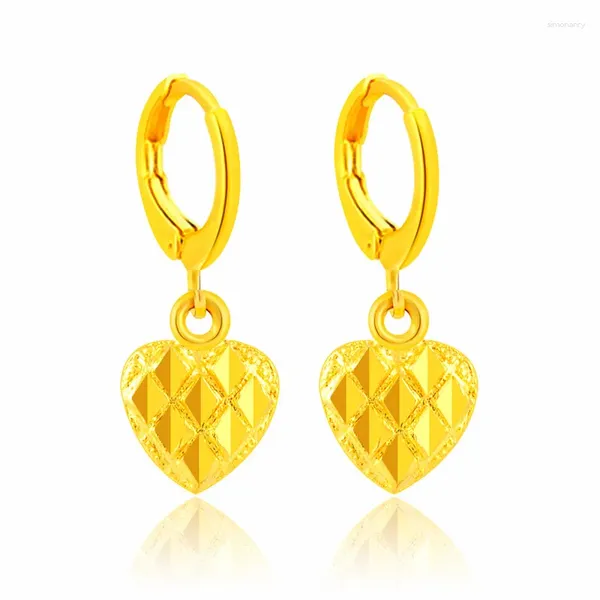 Boucles d'oreilles créoles SAIYE en forme de cœur, fleur de voiture plaquée or 24 carats pour femmes, bijoux cadeaux de mariage JE023