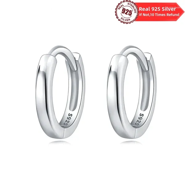 Vente de boucles d'oreilles de cerceau 925 Bijoux de forme ronde simple en argent sterling