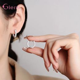 Boucles d'oreilles créoles en argent Sterling 925 véritable pour femmes, jolie forme ronde, 3 couleurs en Option, cadeau d'anniversaire pour fille