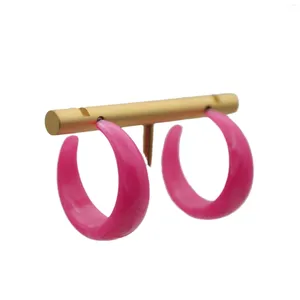 Boucles d'oreilles cerceaux vendant un unisexe 29 mm en acrylique rétro simple C Couleur de bonbons de forme pour les mariages Parties