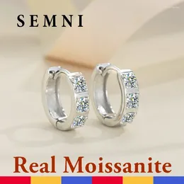 Pendientes de aro Semni Gra certificado Diamante Moissanite para mujeres Promesas de joyas de boda brillantes Promesas para siempre amor