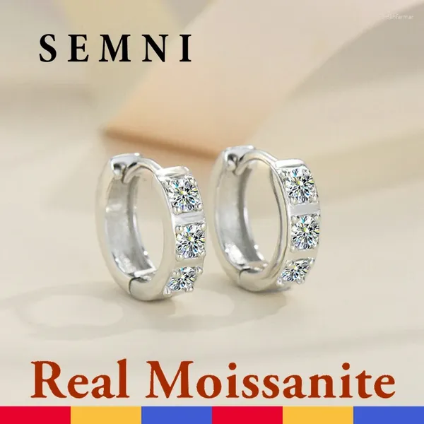 Boucles d'oreilles cerceaux Semni Gra Certifié Moisanite Diamond For Women Girls Brilliant Wedding Jewelry Promises Gift Forever Love