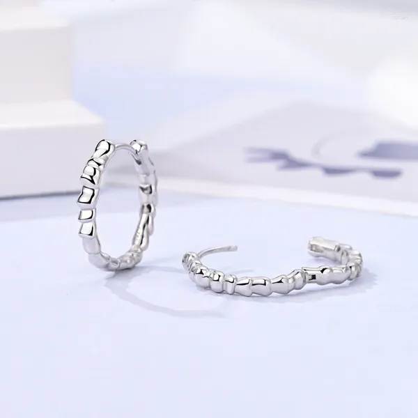 Boucles d'oreilles créoles en argent 925 avec gribouillis pour femme, cadeau de Saint-Valentin, Noël, maman avec zircone cubique