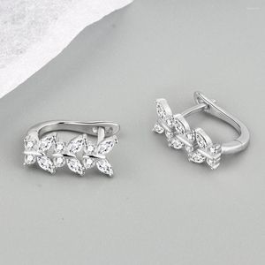 Boucles d'oreilles créoles couleur argent papillon pile pour les femmes à la mode élégant blanc Zircon Huggies mariage mariée bijoux