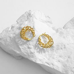 Pendientes de aro Silvology 925 plata esterlina espiral grande para mujer declaración calado exagerado pendientes joyería de diseño Simple