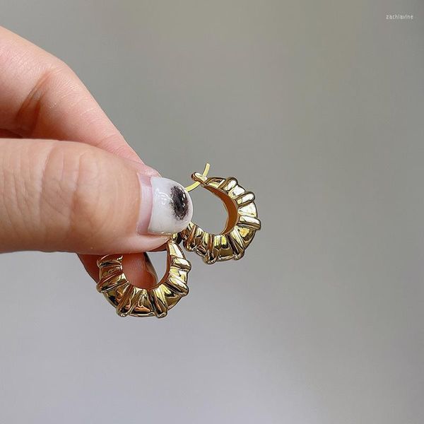 Boucles d'oreilles créoles Silvology 925 Sterling Silver Croissant Épais Dames Esthétique À La Mode Déclaration Corée Designer Bijoux