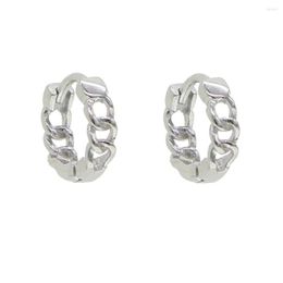 Hoop oorbellen eenvoudig 925 Sterling zilveren sieraden mini kleine knuffel hoepels Cuban Link Chain Earring