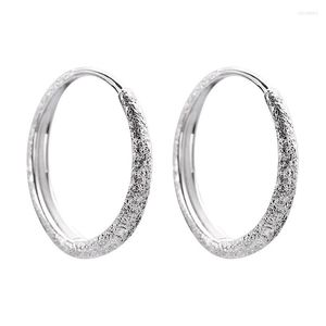 Boucles d'oreilles cerceaux simples ￩l￩gants pour les femmes rondes cercle Brinco 925 Bouculades d'oreilles en argent sterling fin bijoux en gros