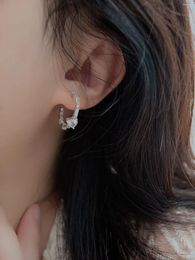 Boucles d'oreilles créoles simples, petits accessoires rétro pour femmes, argent S925, tendance créative