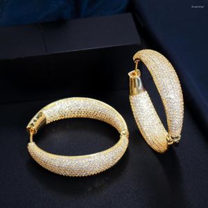 Boucles d'oreilles créoles SINZRY magnifique bijoux fantaisie décoratifs Zircon cubique grand luxe brillant exagéré femmes