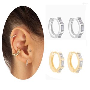 Boucles d'oreilles créoles Slovecabin Baguette Huggie 925 en argent sterling dix styles simples clips de luxe sur boucle d'oreille pour bijoux de fête engagement