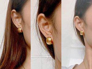 Boucles d'oreilles créoles petites et épaisses en or martelé larges pour femmes et filles