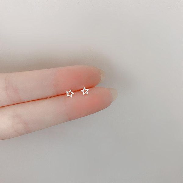 Pendientes de aro pequeño lindo Luna corazón aguja de plata amor temperamento Simple estudiante joven coreano pendiente joyería para mujeres niñas