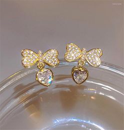 Boucles d'oreilles cerceau en forme de coeur en forme de coeur de la corée du sud perle 2023 tendance de la mode conception de niche douce bijoux de Banquet sens Senior