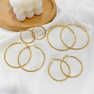 Boucles d'oreilles créoles en métal pour femmes, mode coréenne, grand cercle, tendance, géométrique, inhabituel, bijoux, vente en gros, 2023