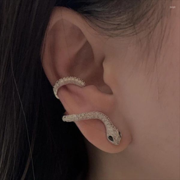 Boucles d'oreilles créoles en forme de serpent spirituel pour femmes et hommes manchette d'oreille Vintage Rock Punk Cartilage Style Piercing bijoux en gros