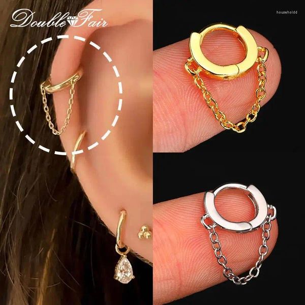 Boucles d'oreilles créoles en acier inoxydable, 6mm, Segment suspendu, Clicker avec chaîne, anneau de perçage d'oreille, Cartilage Helix Lobe, bijoux, 1 pièce