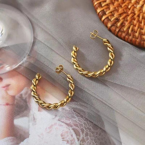 Boucles d'oreilles créoles en acier inoxydable pour femmes, bijoux esthétiques Vintage, Vintage, fiançailles, mariage, Aretes E189