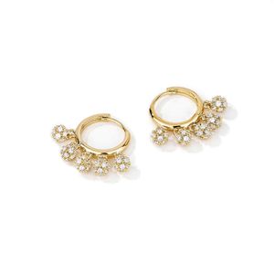 Boucles d'oreilles créoles acier inoxydable pour femmes minuscule cristal zircone pendentif Cartilage Piercing bijoux à la mode fête cadeau