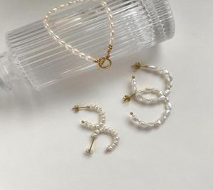 Boucles d'oreilles en forme d'acier inoxydable, Mini Bracelet de perles irrégulières pour femmes, bijoux de fête étanches 8538233